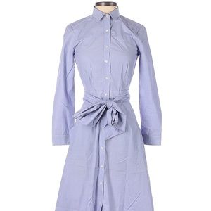 NEW JCrew Tie-Waist Shirtdress Blue Cotton Size 4